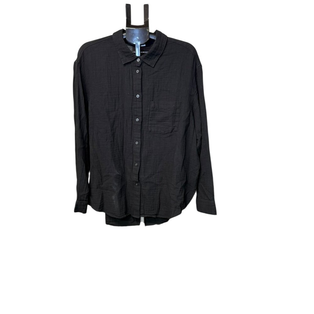 Womens' Gap"The Big Shirt" Long Sleeve Button Down Shirt - XL - Black